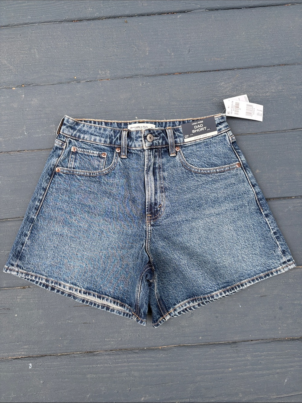 Abercrombie & Fitch Women’s High Rise Dad Denim Shorts